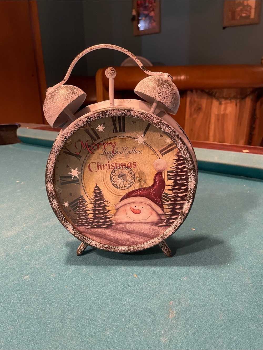 Holiday Snowman Table Clock Wall